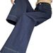 Denim Dark Blue Wide-Leg Jeans For Women, Autumn And Winter New Style, Draped Slim Fit, Versatile Retro High-Waisted_ecoleips.com