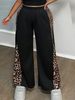 Women's Clothing Popular Autumn Black Loose Leopard Print Fashionable Wide Leg Pants Large Size Women's Pants_ecoleips.com