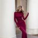 2024 Autumn Winter New Women's Sleeve European And American Sexy Bodycon Round Neck Slim Long Dress_ecoleips.com