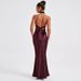 Elegant Backless Strappy Satin Dress For Women - Summer Slim Fit Sleeveless Party Dress With Adjustable Ties_ecoleips.com