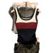 Korean Retro Color-Block Sleeveless Top - Stretchy Knit Camisole With Breathable Polyester Blend, Slim Fit Casual Wear For Women_ecoleips.com