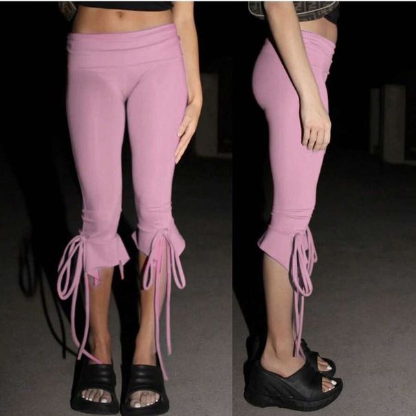 Women's Slimming Capri Shorts European American Style Tight Fit Drawstring Black Pink White Thin for Summer_ecoleips.com