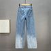 Women's Clothing hot diamond jeans women's wide leg pants spring new style high waist loose slim mopping pants trousers trend_ecoleips.com