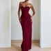 Shining Splicing Gown Party Dress For Women Sexy Strapless Sleeveless Slim Evening Dress Elegant Tie-Up Draped White Long Dress_ecoleips.com