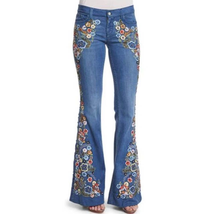 Women's Flared Bootcut Jeans | Mid-Rise Retro Denim Pants | Vintage Wash Stretch Comfort Fit (Xs-4xl)_ecoleips.com