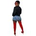 Women's Clothing Casual Stretch Shorts Fashion Front And Back Two Way Wear Jeans_ecoleips.com