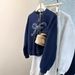 Foreign Trade Cotton American-style Bow Embroidered Round-neck Sweatshirt For Women, Spring Autumn Wear, Korean Version,_ecoleips.com