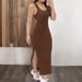 Women's Clothing Women's Sexy Backless Halter Knitted Dress Style Spring Summer Design Slit Detail For Formal & Casual_ecoleips.com