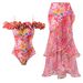 Women's Clothing Printed One-Piece Swimsuit Space Layer Lace Fashion Sexy Two-Piece Chiffon Skirt_ecoleips.com