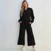 European American Style Drawstring Solid Color Textured Fashion Casual Suit Women, New Autumn Winter Long-sleeve_ecoleips.com