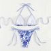 Women's Clothing New Split Print Blue And White Porcelain Bikini_ecoleips.com