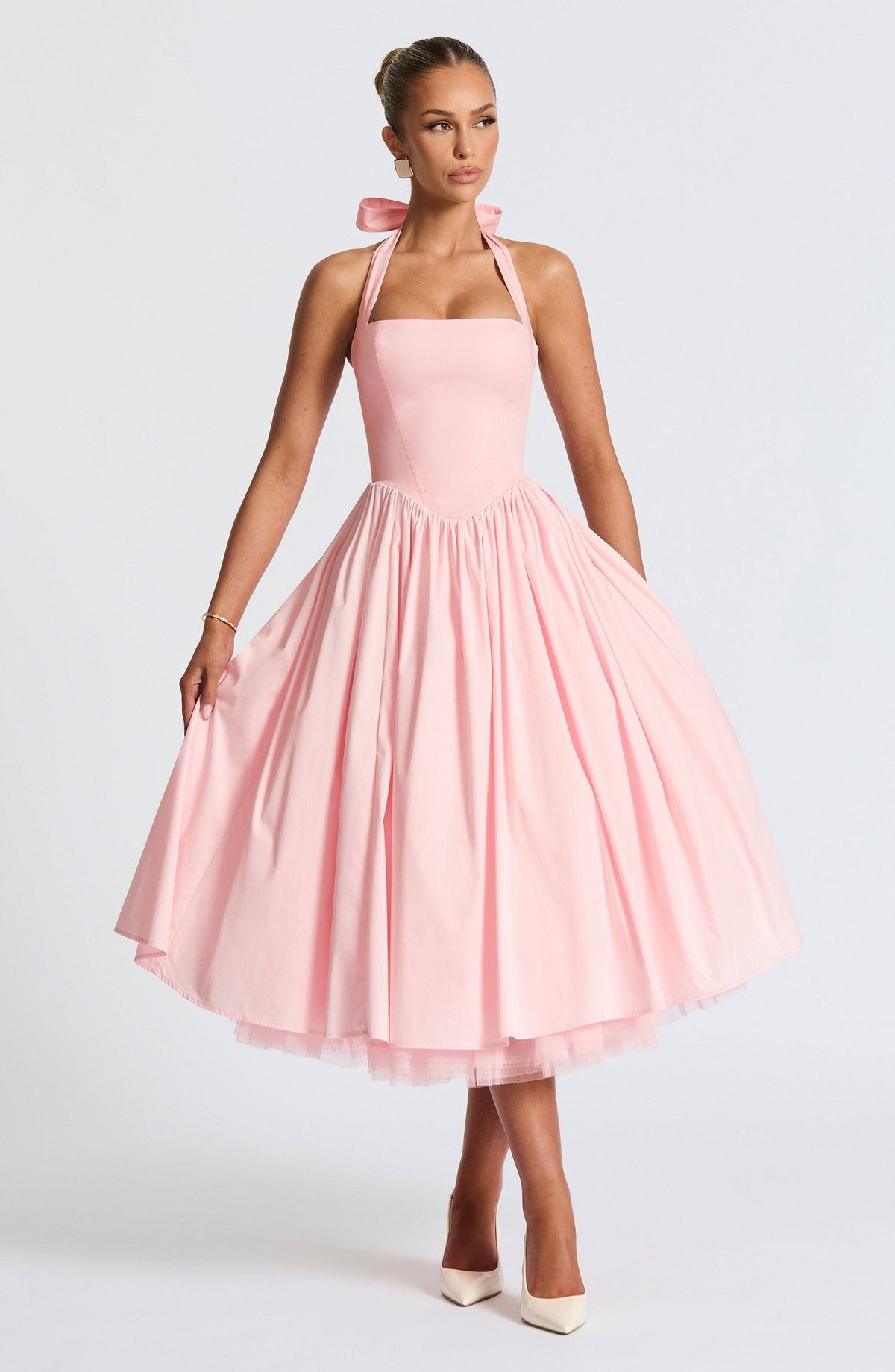 Elegant Tulle A-Line Off-Shoulder Bow Tie Party Dress For Women Comfortable Elastic Waistband Soft & Lightweight Tulle Fabric_ecoleips.com