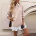 Women’s Clothing Autumn And Winter Women's Clothing Fashion Two Piece Contrast Color Loose Splicing Sweater Dress._ecoleips.com