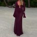Casual Hight Waist Holiday Cover Up Dress Sexy Deep V Neck Hollow Slim Beach Dress Summer Fashion Flared Sleeve Solid Long Dress_ecoleips.com