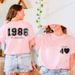 Short Sleeve T-Shirts For Women 40th Birthday Regular Sportswear Vintage 1986 40 Bday Women's Stretch Polyester Casual Creative_ecoleips.com