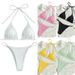 Women's Sexy Lace-Up Bikini Swimsuit Regular Fit Polyester Beach Spa Swimming Suit For Vacation_ecoleips.com
