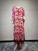 AB366 Women's Floral Print Maxi Dress Long-Sleeve Boho Style Tribal-Inspired Available in Pink Purple Green Sizes S to XXL_ecoleips.com