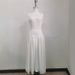 Women's Summer Elegant High Neck Sleeveless Slim Fit Patchwork Dress Casual Long Gown_ecoleips.com