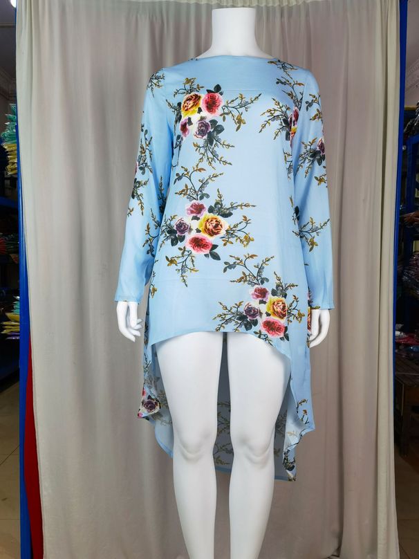 Women's Clothing Autumn Muslim Fashion Irregular Print Swallowtail Women's Tops Women's Clothing_ecoleips.com