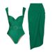 Women's One-Shoulder Hollow One-Piece Swimsuit - Solid Color High-End Swimwear_ecoleips.com