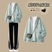 Korean Streetwear Hoodie & Jogger Set For Women – Oversized Fleece-Lined Two-Piece (Beige/Black/Purple/Green, XS-XL) | Trendy Anime Print_ecoleips.com