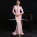 Women's Clothing Autumn And Winter New Fashion Dress Sequined Stitching Slim Hip Party Long Sleeve Long Evening Dress_ecoleips.com