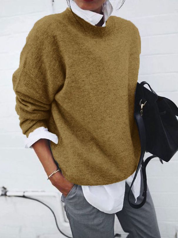 Women's Knitted Long Sleeved Pullover Sweater Jacket Autumn Winter American Style_ecoleips.com
