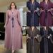 Cardigan Arab Robe European And American Cross-Border Plus Size Women's Bell Sleeve Long Dress 8840_ecoleips.com