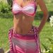 Women's 3-Piece Swimsuit Set Color Blocked Bikini High Waist Skirt Rope Detail Sexy And Stylish Swimwear for Beach Pool_ecoleips.com