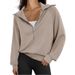 Women's Half-Zip Velvet Sweatshirt – Stand Collar Pullover In 12 Colors (S-XXL) | Soft & Stylish Winter Top_ecoleips.com