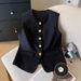 Women's Light Luxury Style Vest Casual Elegant Fashion Shoulder Length High End Outerwear For Spring_ecoleips.com