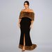 Women's Off-Shoulder Dress With Leopard Print Fur Collar Fishtail European And American Fashion_ecoleips.com