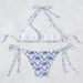 Women's Clothing Floral Halter Neck Lace Up Hot Spring Swimsuit Sexy Beach Bikini_ecoleips.com