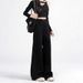 Black Wide-leg Jeans For Women, 2025 New Plus-size High-waisted, Loose-fitting, Slimming, Straight-leg, Flared,_ecoleips.com