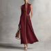 Women's Cotton Linen V-Neck Sleeveless Dress with Waist Belt - Elegant Fashion Spring/Summer Casual Thin Dress_ecoleips.com