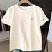 Pure Cotton Apricot Loose Short-sleeved Women's T-shirt Summer 2026 New Women's Pure Cotton Small Top Bottoming Shirt_ecoleips.com