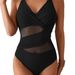 One Piece Solid Color Swimsuit For Women_ecoleips.com