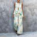 Women's Summer Casual Fashion Sleeveless Wide Leg Pants Set New European American Style Two Piece Trendy Cross Border_ecoleips.com