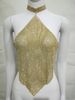 Women's Clothing Metal Rhinestone Vest Sexy Hot Girl Nightclub Bellyband With Collar_ecoleips.com