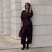 Women's Autumn Cross Neck Long Sleeve Top With Wide Leg Pants Tie Waist Pant Set Stylish Spring/Summer Fashion_ecoleips.com