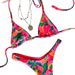 Women's Clothing Floral Print Bikini Set Double Fabric Tie-Up Swimsuit Sexy Vacation Swimwear Polyester_ecoleips.com