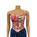 Sexy Hot Girl Women's Printed Flower Sling Irregular Fishbone Vest New Arrival Clothing_ecoleips.com