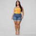 2025s Plus Size Fashion Stretch Denim Shorts For Women_ecoleips.com