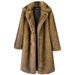 Women’s Faux Fur Coat – Mid-Length Winter Coat With Suit Collar, Luxe Wolf Grey (S-XL)_ecoleips.com