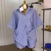 Women's Clothing Summer New Fashion Blue And White Striped Loose Shirt High Waist Wide Leg Shorts Suit_ecoleips.com