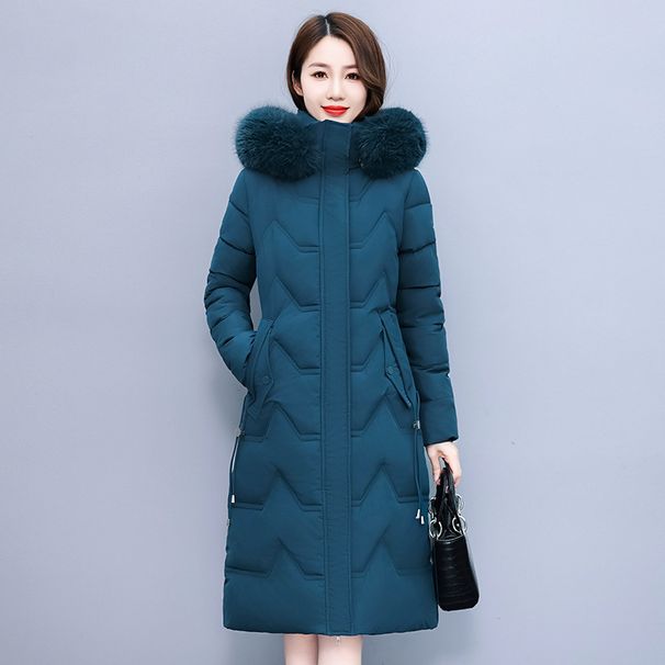 Women's Plus Size Long Puffer Coat Wth Detachable Faux Fur Hood, Winter Warm Thickened Down Alternative Jacket, Oversized Casual Outerwear For Women_ecoleips.com
