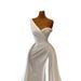 Women's Clothing New Evening Dress One Shoulder V Neck Retro Slit Sexy Party Performance Travel Wedding Evening Dress_ecoleips.com