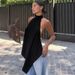 Women's Winter Sexy Halter Neck Backless Top, Loose Fit Casual Cami For Layering Relaxed & Flowy Silhouette_ecoleips.com