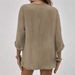 Women's V-Neck Short Sleeve Knit Cardigan Open Front Loose Fit Longline Blouse Tops_ecoleips.com