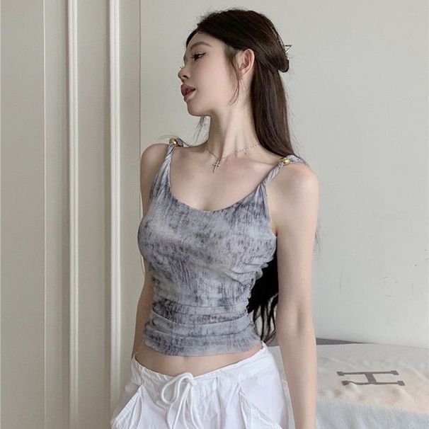Chinese-style Sweet And Cool Summer Camisole Women, Niche Short Sleeveless Tank Top For Outerwear_ecoleips.com